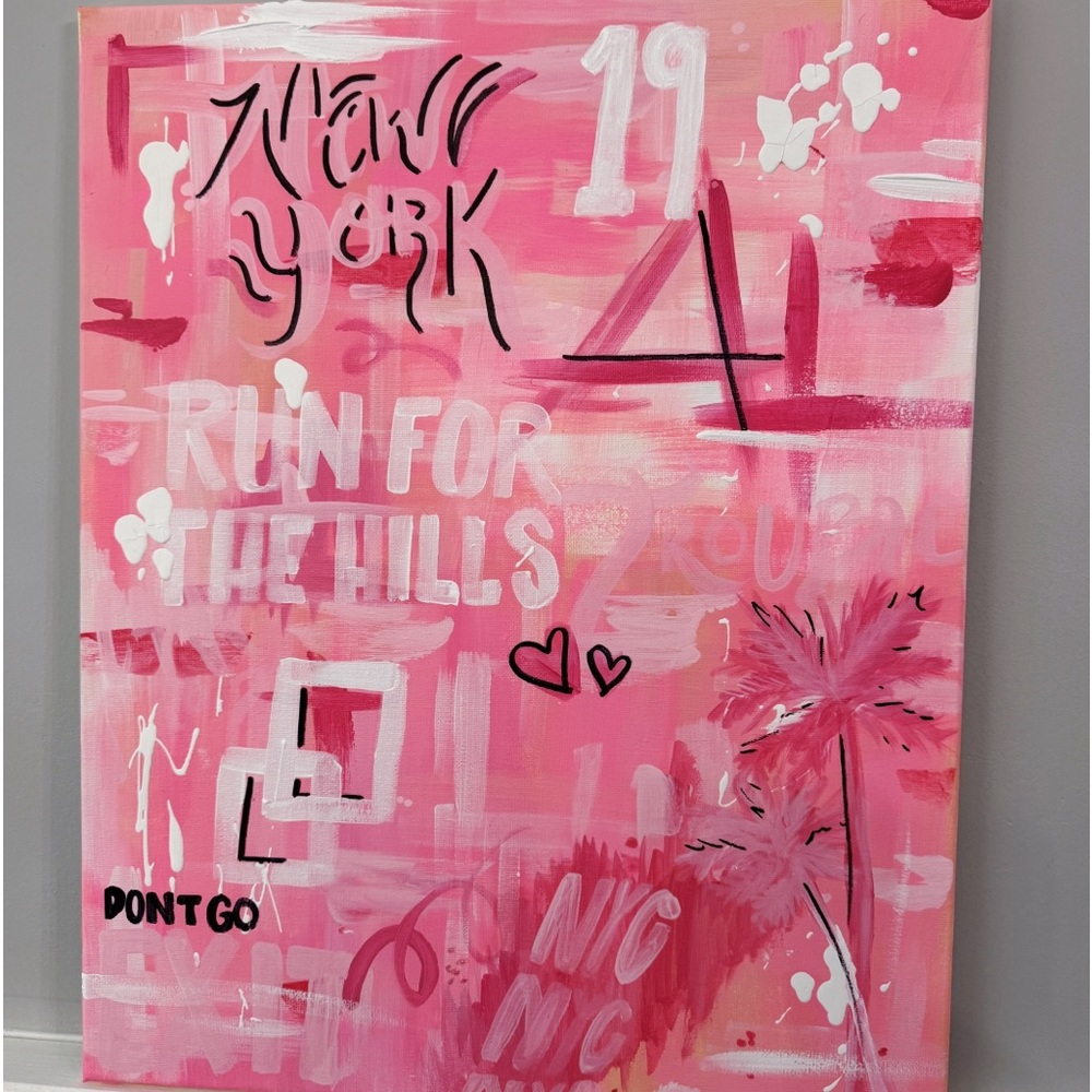 Pink Painting #aesthetic #pink #dormdecor #dormpainting 💕🩷💘